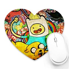 Painting Illustration Adventure Time Psychedelic Art Heart Mousepad by Sarkoni