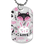 Big Set With Cute Cartoon Animals Bear Panda Bunny Penguin Cat Fox Dog Tag (Two Sides) Front