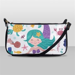 Set Cute Mermaid Seaweeds Marine In Habitants Shoulder Clutch Bag by Bedest