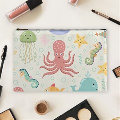 Underwater Seamless Pattern Light Background Funny Cosmetic Bag (large) by Bedest