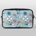 Nautical Marine Symbols Seamless Pattern Toiletries Bag (One Side) Front