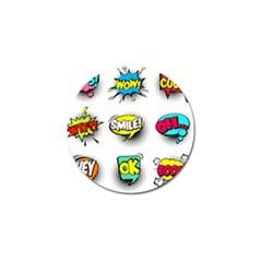 Set Colorful Comic Speech Bubbles Golf Ball Marker by Hannah976