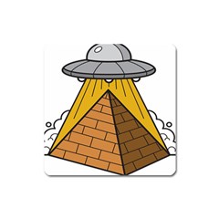 Unidentified Flying Object Ufo Under The Pyramid Square Magnet by Sarkoni