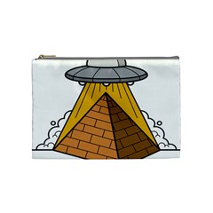 Unidentified Flying Object Ufo Under The Pyramid Cosmetic Bag (medium) by Sarkoni