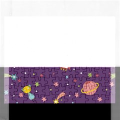 Space Travels Seamless Pattern Vector Cartoon Rectangular Jigsaw Puzzl by Bedest