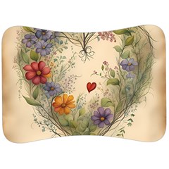 Heart Flowers Plant Velour Seat Head Rest Cushion by Bedest