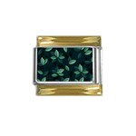 Foliage Gold Trim Italian Charm (9mm) Front