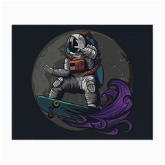 Illustration Astronaut Cosmonaut Paying Skateboard Sport Space With Astronaut Suit Small Glasses Cloth by Ndabl3x