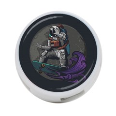 Illustration Astronaut Cosmonaut Paying Skateboard Sport Space With Astronaut Suit 4-port Usb Hub (one Side) by Ndabl3x