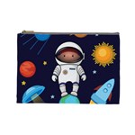 Boy Spaceman Space Rocket Ufo Planets Stars Cosmetic Bag (Large) Front