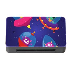 Cartoon Funny Aliens With Ufo Duck Starry Sky Set Memory Card Reader With Cf by Ndabl3x