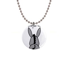 Donkey Ass Funny Nice Cute Floppy 1  Button Necklace by Sarkoni