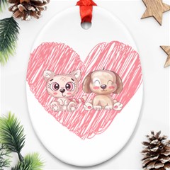 Paw Dog Pet Puppy Canine Cute Oval Ornament (two Sides) by Sarkoni