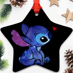 Stitch Love Cartoon Cute Space Star Ornament (two Sides) by Bedest