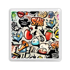 Comical Words Animals Comic Omics Crazy Graffiti Memory Card Reader (square) by Bedest