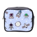 Seamless Pattern With Space Theme Mini Toiletries Bag (Two Sides) Front