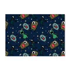 Monster Alien Pattern Seamless Background Crystal Sticker (a4) by Hannah976