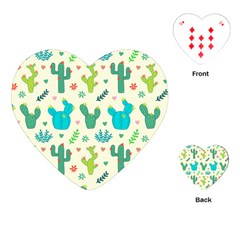 Cactus Succulents Floral Seamless Pattern Playing Cards Single Design (heart) by Hannah976