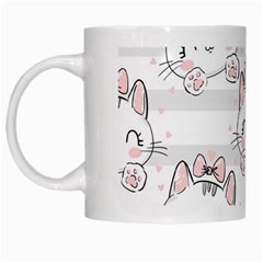 Cat With Bow Pattern White Mug by Hannah976