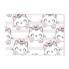 Cat With Bow Pattern Crystal Sticker (a4) by Hannah976