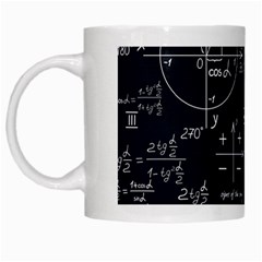 Mathematical Seamless Pattern With Geometric Shapes Formulas White Mug by Hannah976