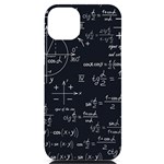 Mathematical Seamless Pattern With Geometric Shapes Formulas iPhone 14 Plus Black UV Print Case Front