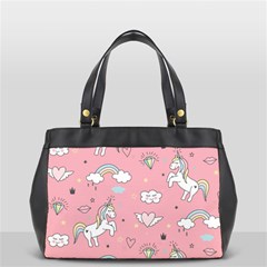 Cute Unicorn Seamless Pattern Oversize Office Handbag (2 Sides) by Apen