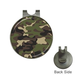 Texture Military Camouflage Repeats Seamless Army Green Hunting Hat Clips With Golf Markers by Ravend