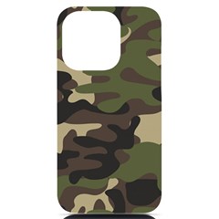 Texture Military Camouflage Repeats Seamless Army Green Hunting Iphone 14 Pro Black Uv Print Case by Ravend