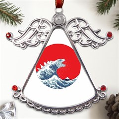 The Great Wave Of Kaiju Metal Angel With Crystal Ornament by Cendanart