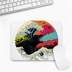 Retro Wave Kaiju Godzilla Japanese Pop Art Style Small Mousepad by Cendanart