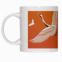 Japanese Crane Painting Of Birds White Mug by Cendanart