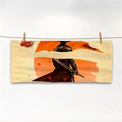 Samurai Art Ninja Katana Anime Aesthetic  Japanese Lore Style Mythology Retro Classic Warrior Hand Towel by Bedest