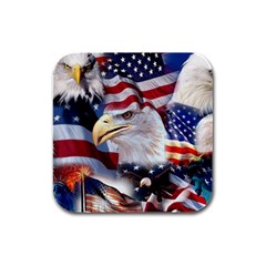 United States Of America Images Independence Day Rubber Square Coaster (4 Pack) by Ket1n9