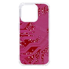 Pink Circuit Pattern Iphone 14 Pro Tpu Uv Print Case by Ket1n9