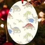 Dinosaur Art Pattern UV Print Acrylic Ornament Oval Front