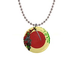 Meme Samurai Artwork Japaneses 1  Button Necklace by Cendanart