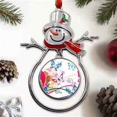 Butterfly Vector Art Metal Snowman Ornament by Ket1n9