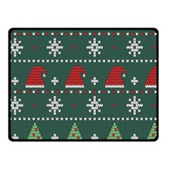 Beautiful Knitted Christmas Pattern Fleece Blanket (small) by Ket1n9