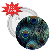 Feathers Art Peacock Sheets Patterns 2 25  Buttons (100 Pack)  by Ket1n9