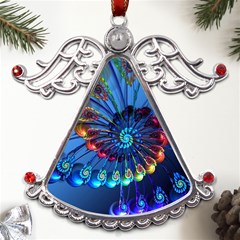 Top Peacock Feathers Metal Angel With Crystal Ornament by Ket1n9