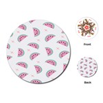 Seamless Background With Watermelon Slices Playing Cards Single Design (Round) Front