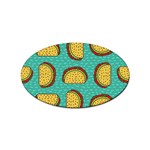 Taco Drawing Background Mexican Fast Food Pattern Sticker (Oval) Front