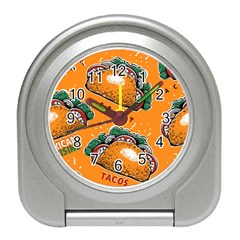 Seamless Pattern With Taco Travel Alarm Clock by Ket1n9