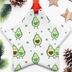 Cute Seamless Pattern With Avocado Lovers Star Ornament (two Sides) by Ket1n9