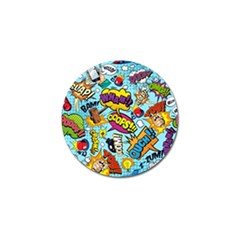 Comic Elements Colorful Seamless Pattern Golf Ball Marker by Hannah976