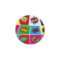 Pop Art Comic Vector Speech Cartoon Bubbles Popart Style With Humor Text Boom Bang Bubbling Expressi Golf Ball Marker (10 Pack) by Hannah976