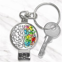 Brain Mind Psychology Idea Drawing Nail Clippers Key Chain by Ndabl3x