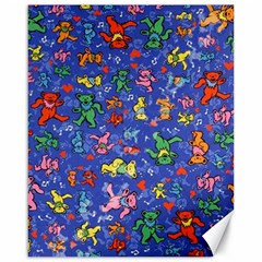 Grateful Dead Bears Pattern Canvas 16  X 20  by Cendanart