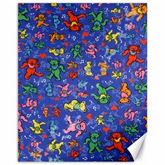 Grateful Dead Bears Pattern Canvas 11  X 14  by Cendanart